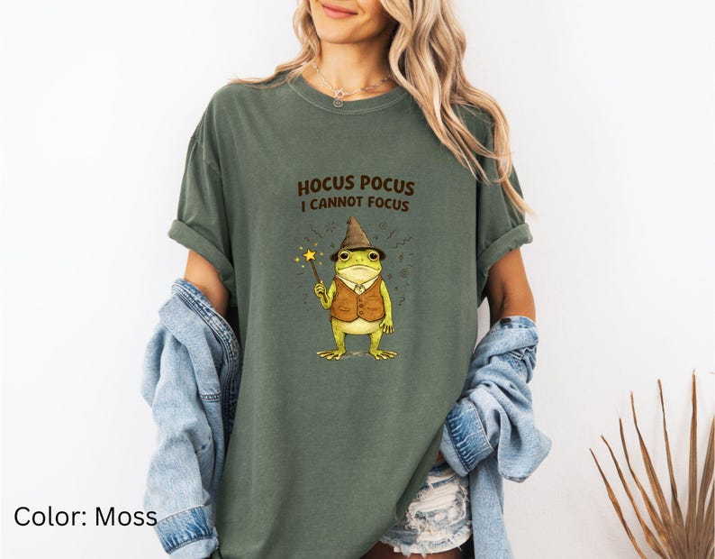 Silly Frog Shirt | Hocus Pocus I Cannot Focus Shirt | Unhinged Humor ADHD T-Shirt | Frog Meme TShirt