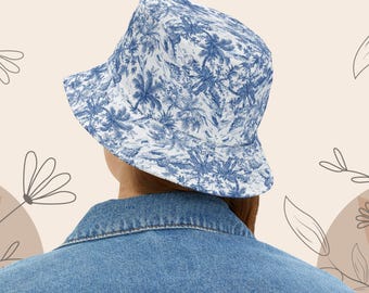 Toile Bucket Hat | Toile De Jouy Aesthetic Sun Hat | French  display picture 3