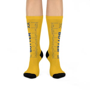 Smörstrumpor EN storlek | Butter Stick-ankelstrumpor | UNISEX Salted Butter Novelty-strumpor | Rolig present till matälskare