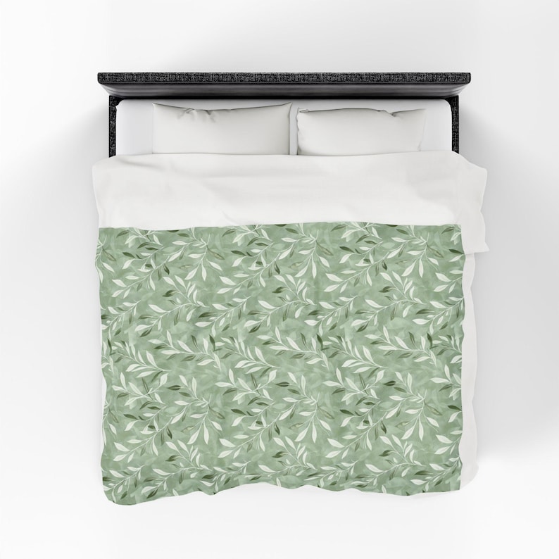 Elegant Sage Green Blanket | Cottagecore Couch Throw Blanket | Botanical Reading Blanket | Book Nook Decor | Housewarming Gift