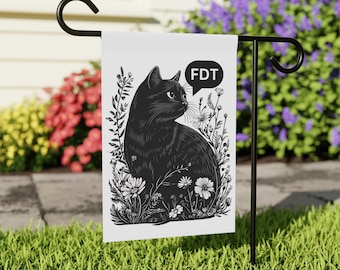 Anti Trump Gartenfahne für Katzen Damen | FDT Hoffahne für demokraten | Anti Trump House Banner | Dezentes Anti Trump Rasenschild für Linke