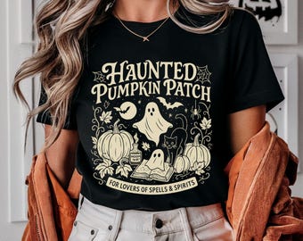 Haunted Pumpkin Patch Shirt | Vintage Halloween Shirt | Halloween Pumpkin Shirt | Halloween Ghost Shirt | Spooky Season Shirt Halloween Tee