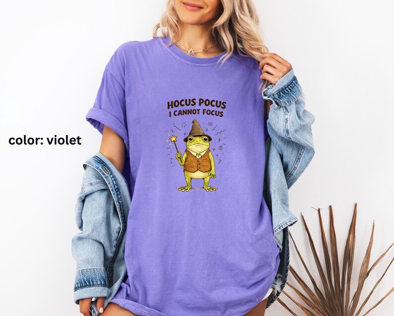 Silly Frog Shirt | Hocus Pocus I Cannot Focus Shirt | Unhinged Humor ADHD T-Shirt | Frog Meme TShirt