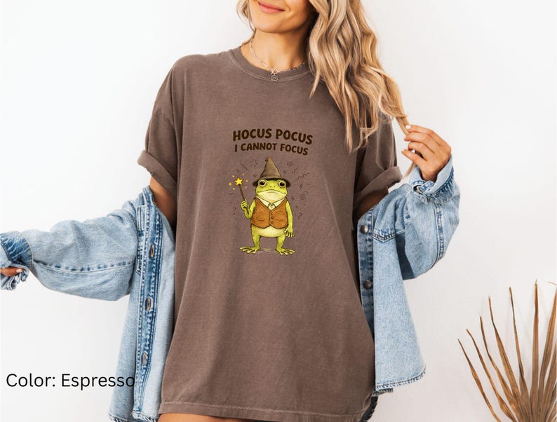 Silly Frog Shirt | Hocus Pocus I Cannot Focus Shirt | Unhinged Humor ADHD T-Shirt | Frog Meme TShirt