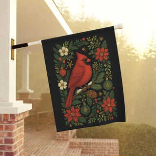 Bandiera Decorativa Da Giardino 12x18 – Merry Christmas Con Cardinale Rosso – 51groups