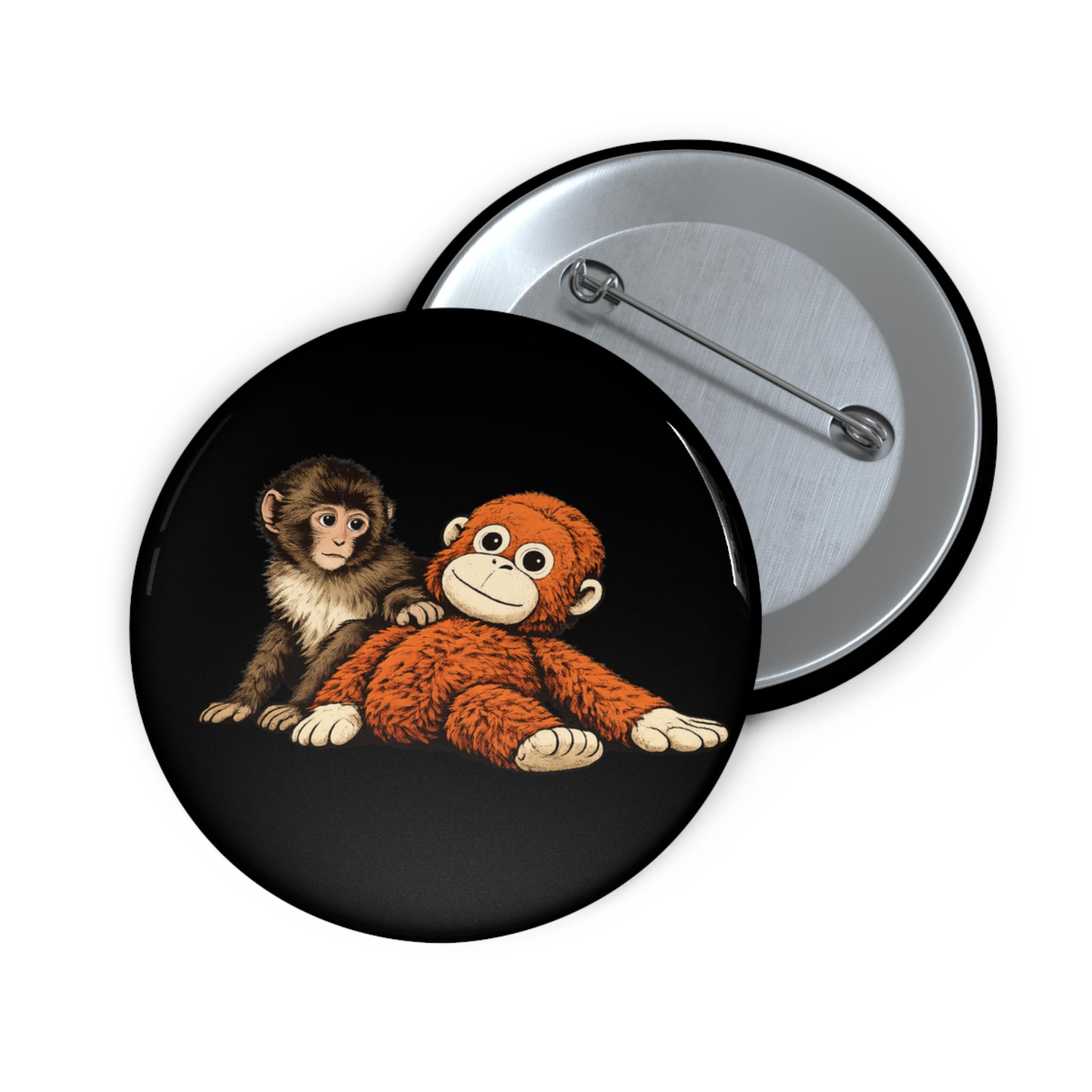Monkey Pinback Buttons Punch Monkey Pin | Punch-kun Macaque Button | Viral Japanese Zoo Monkey ...