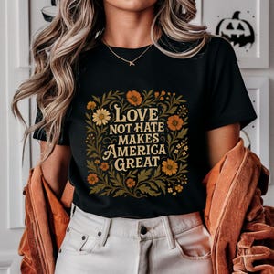 Anti Trump Shirt | Floral Anti Donald Trump T-Shirt | Anti ICE Shirt for Women | Subtle Anti Trump TShirt | Anti MAGA Shirt for Democrats