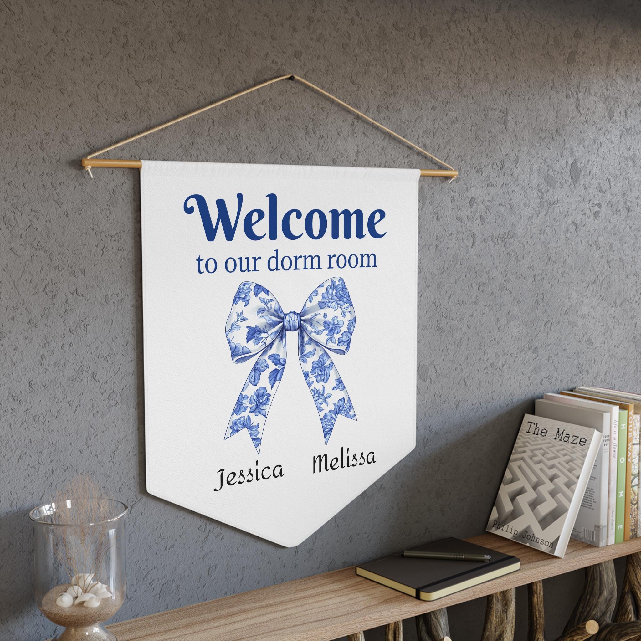 Room. Welcome Sign Paper Personalized Dorm Room Sign | Toile Dorm Room Pennant | Custom Dorm ...