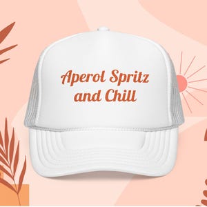 Aperol Spritz Trucker Hat | Stylish Signature Cocktail Summer Hat | Embroidered Aperol Cap | Aperol Spritz and Chill Hat | Aperol Gift