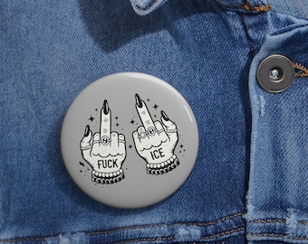 Pin de "A la mierda con ICE" / Pin anti-ICE / Pin de protesta anti-ICE / Pin para abolir ICE / Pin para salir del hielo / Pin a favor de los inmigrantes