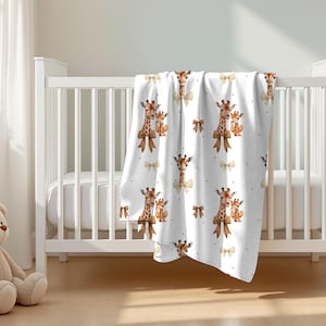 Giraffe Nursery Baby Blanket | Cute Animals Blanket for Toddler | Giraffe Baby Blanket, Safari Newborn Blanket, Baby Shower Gift for Newborn
