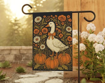 Bandiera autunnale da giardino per gli amanti delle oche / Bandiera autunnale da giardino per oche / Bandiera di benvenuto autunnale con zucca / Decorazione per portico con zucca / Bandiera per portico con stagione delle zucche