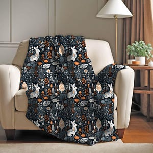 Hygge Couch Throw Blanket | Nordic Throw Blanket | Scandi Folk Art Cabin Decor | Scandinavian Blanket | Swedish Folk Art Throw Blanket