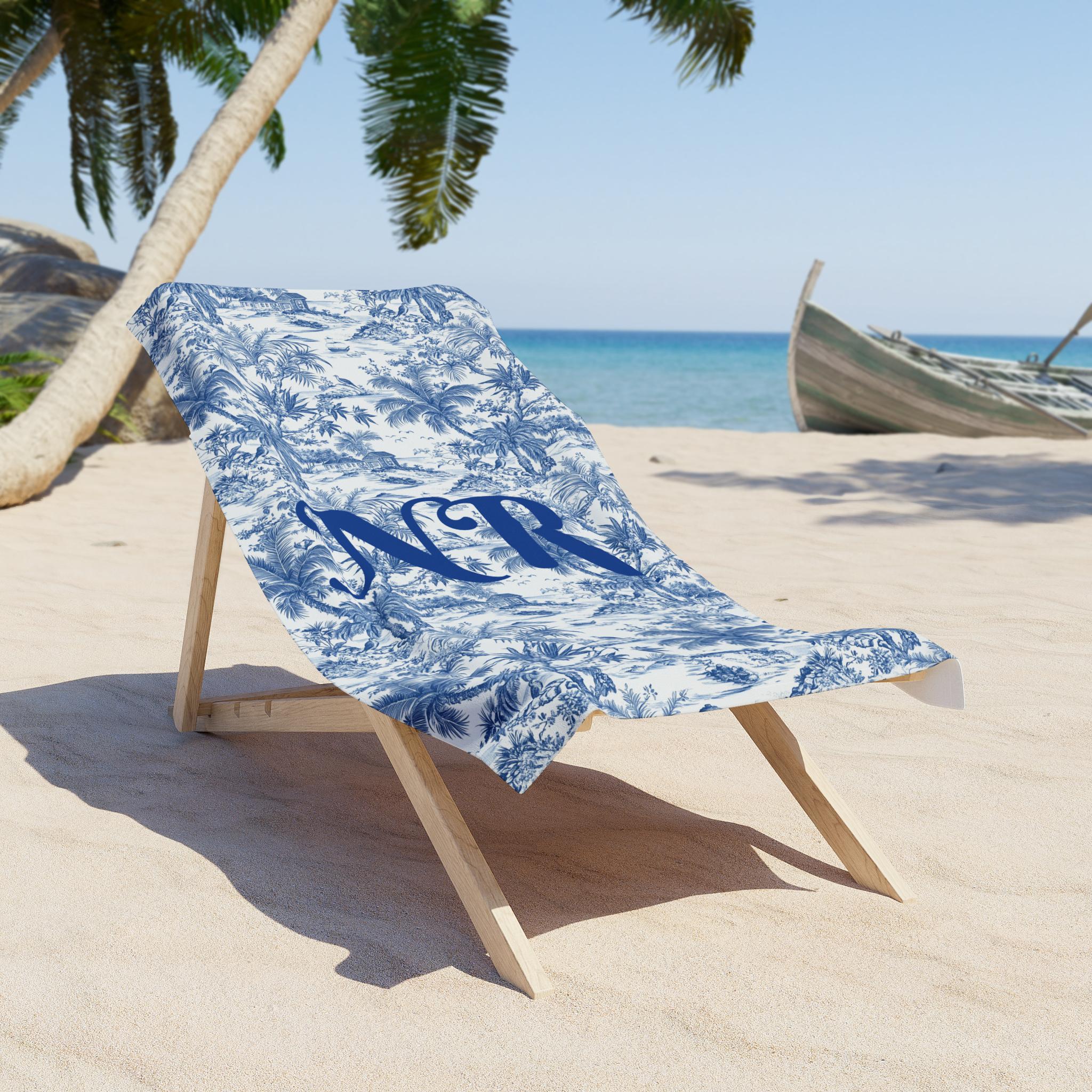 シノワズリ ビーチタオル | パーソナライズ ビーチタオル | モノグラム