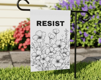 Drapeau de jardin anti-atout | Enseigne de jardin Resist | Drapeau anti-atout | Drapeau de jardin FDT | Drapeau Vive la Résistance | Drapeau anti-atout subtil