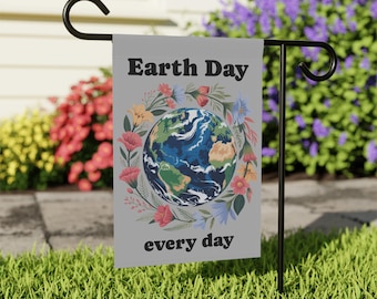 Earth Day Gartenfahne | Save the Planet Yard Flagge | Earth Day Every Day Yard Schild | Frühlings Garten Fahne