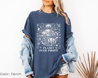 Camiseta "El planeta por encima de las ganancias" / Camiseta "Activista contra el cambio climático" / Camiseta "Protejamos nuestros parques" / Camiseta "Madre naturaleza" / Camiseta "Salvemos el planeta" del Día de la Tierra