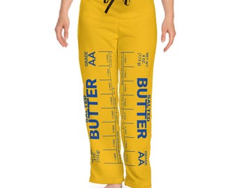 Funny Butter Pajama Pants for Women | Butter Stick Womens PJs | Funny Pajama Bottoms for Her | Womens Loungewear | Baking Gift for Baker