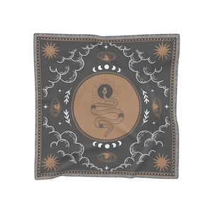 Witchy Whimsigoth Dark Academia Chiffon Scarf, Oversize Poly Chiffon Scarf, Vintage Pin Up Style Hair Accessories, Headband Bandana
