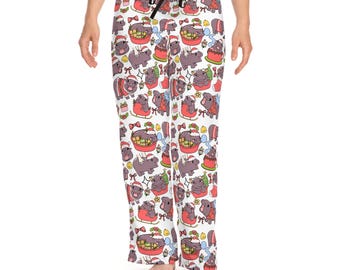 Moo Deng Women&#39;s Pajama Pants | Moodeng XMAS PJs | Baby Pygmy Hippo Lounge Pants for Women | Moo Deng Christmas Gift for Her