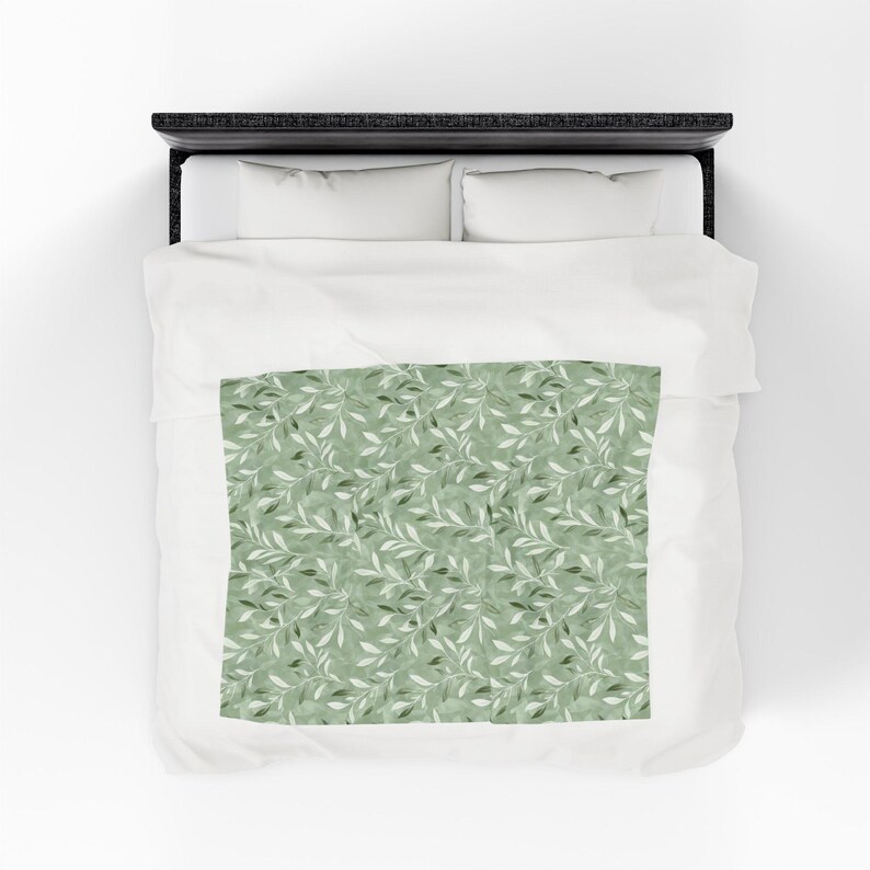 Elegant Sage Green Blanket | Cottagecore Couch Throw Blanket | Botanical Reading Blanket | Book Nook Decor | Housewarming Gift