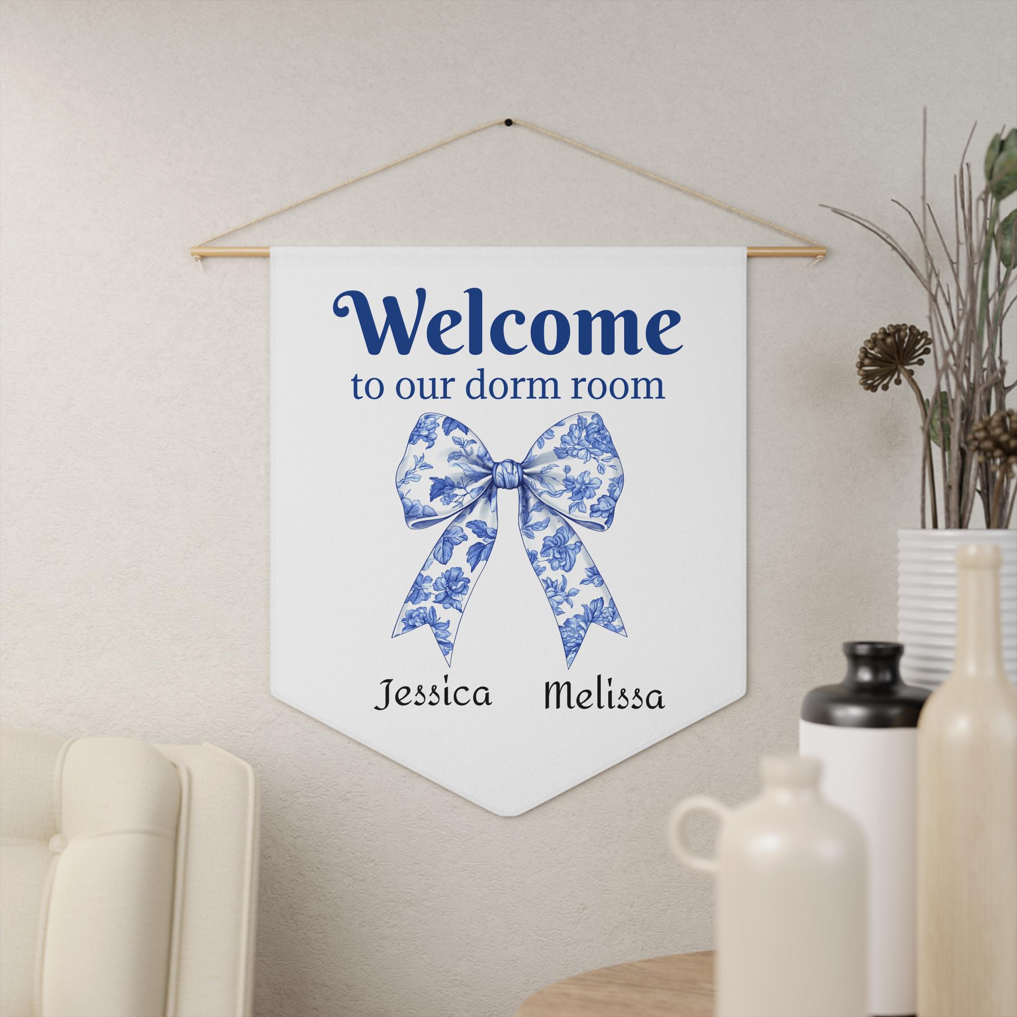 Room. Welcome Sign Paper Personalized Dorm Room Sign | Toile Dorm Room Pennant | Custom Dorm ...