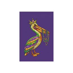 Mardi Gras Pelican Garden Flag | Stained Glass Pelican New Orleans Flag | Louisiana House Flag | Mardi Gras 2026 Garden Decor