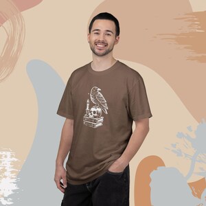 Dark Academia Raven Shirt | Edgar Allan Poe Raven and Skull T Shirt | Gothic Graphic T-Shirt | Comfort Colors® Goth Shirt