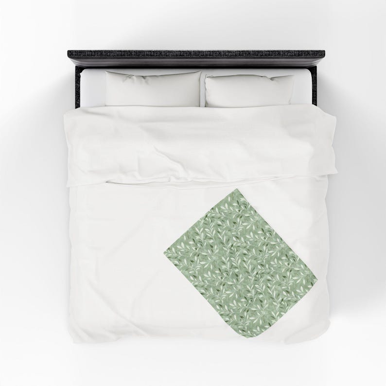Elegant Sage Green Blanket | Cottagecore Couch Throw Blanket | Botanical Reading Blanket | Book Nook Decor | Housewarming Gift