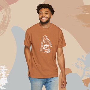 Dark Academia Raven Shirt | Edgar Allan Poe Raven and Skull T Shirt | Gothic Graphic T-Shirt | Comfort Colors® Goth Shirt