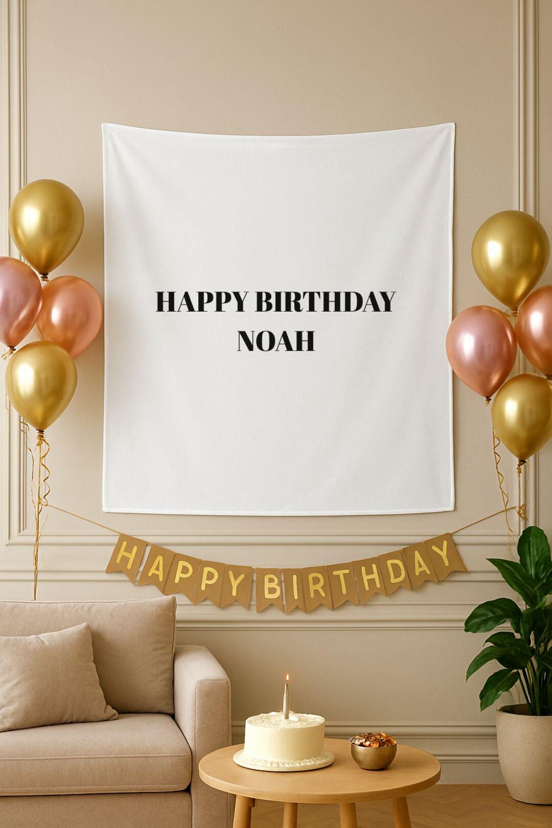 Custom Happy Birthday Sign | Personalized Birthday Wall Tapestry ...
