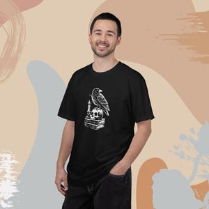 Dark Academia Raven Shirt | Edgar Allan Poe Raven and Skull T Shirt | Gothic Graphic T-Shirt | Comfort Colors® Goth Shirt