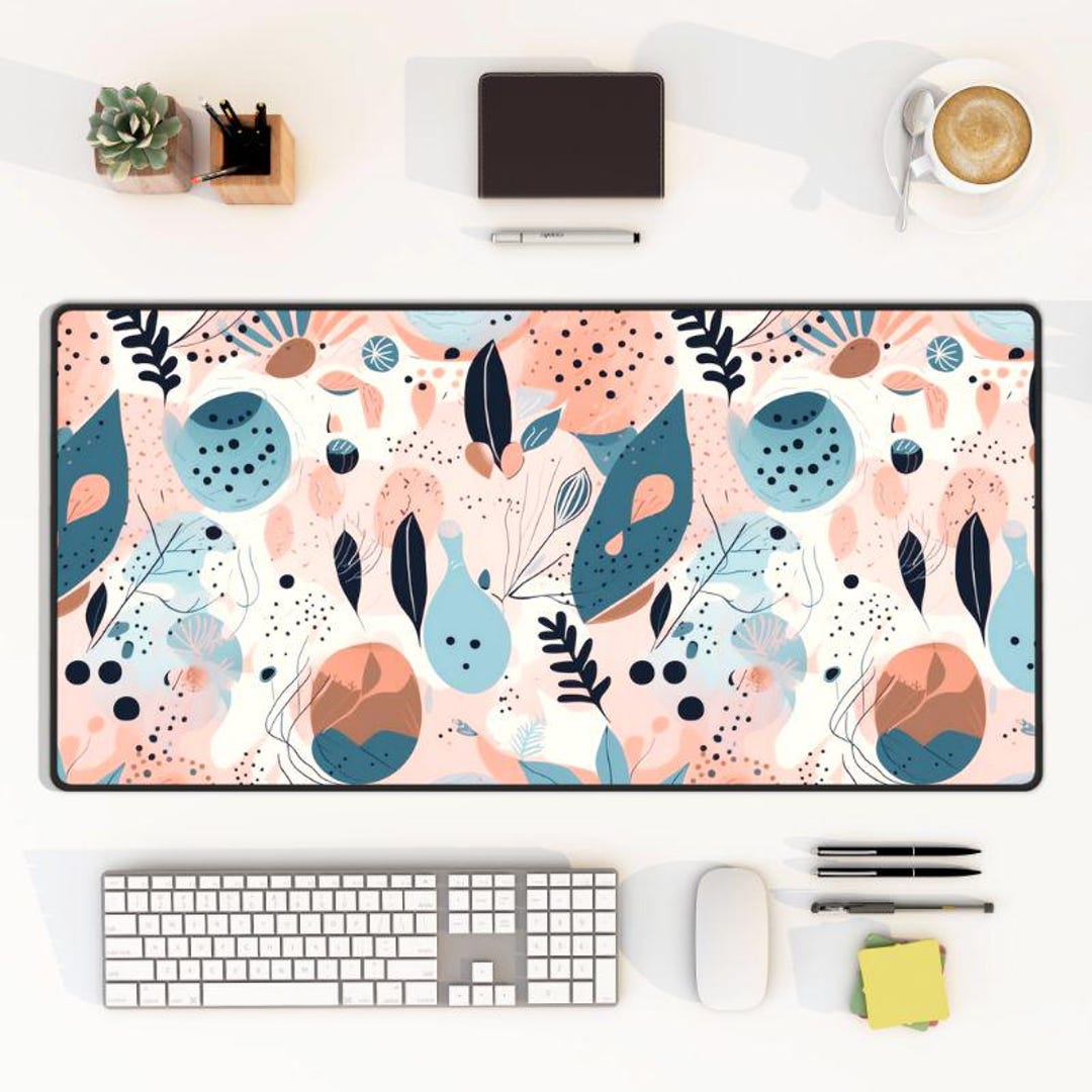 Abstract Desk Mat | Pastel Keyboard Mat | Aesthetic Computer Pad | Cute ...