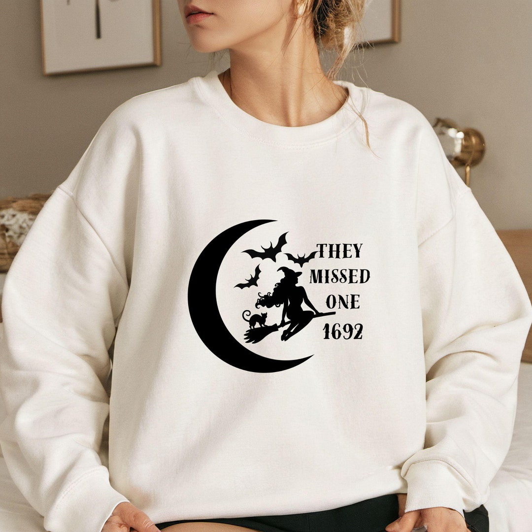 Sweat-shirt Halloween Femme 'They Missed One' - Fantômes Et Citrouilles - Tissu Doux - Manches Longues - Taille Grande