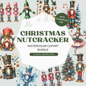 Schiaccianoci png / Acquerello Natale Schiaccianoci png / Pacchetto Clipart Natale / Clipart vacanze / Natale retrò png, Schiaccianoci rosa png
