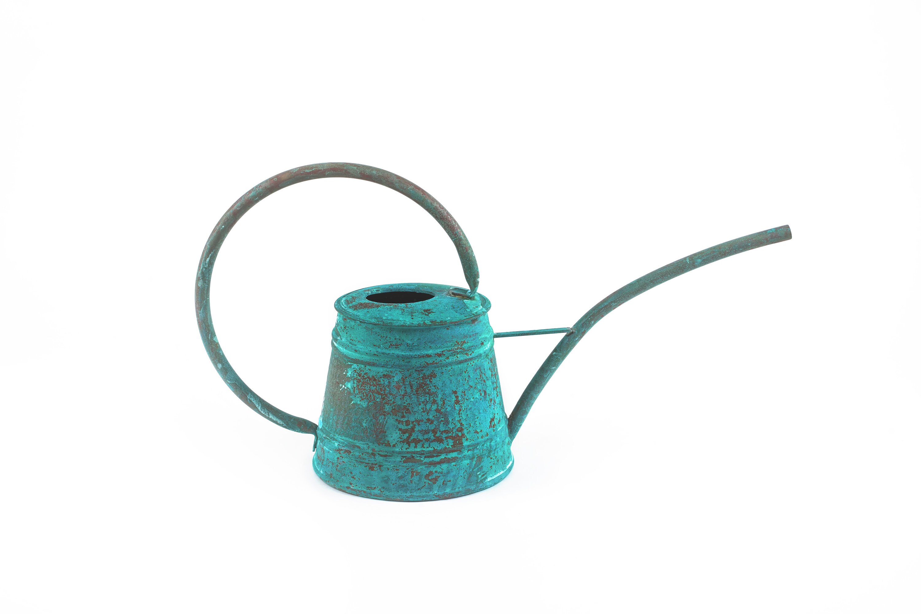 Solid Copper Watering Can Green Patina Long Spout Handmade Copper Solid copper watering can green patina long spout handmade copper