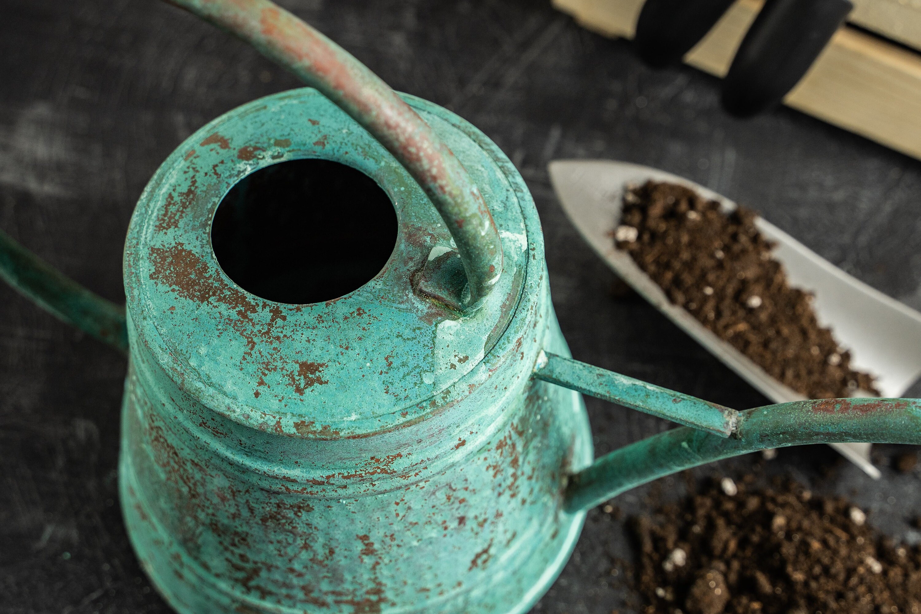 Solid Copper Watering Can Green Patina Long Spout Handmade Copper Solid copper watering can green patina long spout handmade copper