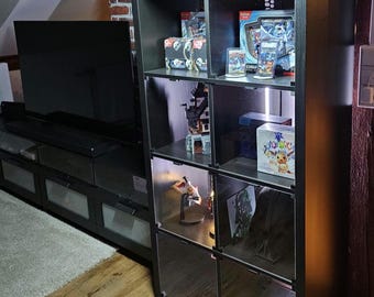 Ante espositive in acrilico per IKEA Kallax – Pannelli in vetro magnetico, inserti per armadietti antipolvere e sicuri per gli animali domestici, su misura