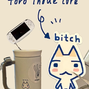 Toro Inoue Sticker, PlayStation Cat Mascot, Doko Demo Issyo Weatherproof Decal image 1
