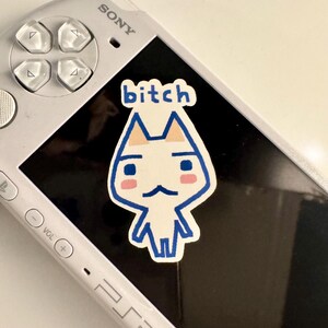 Toro Inoue Sticker, PlayStation Cat Mascot, Doko Demo Issyo Weatherproof Decal image 3