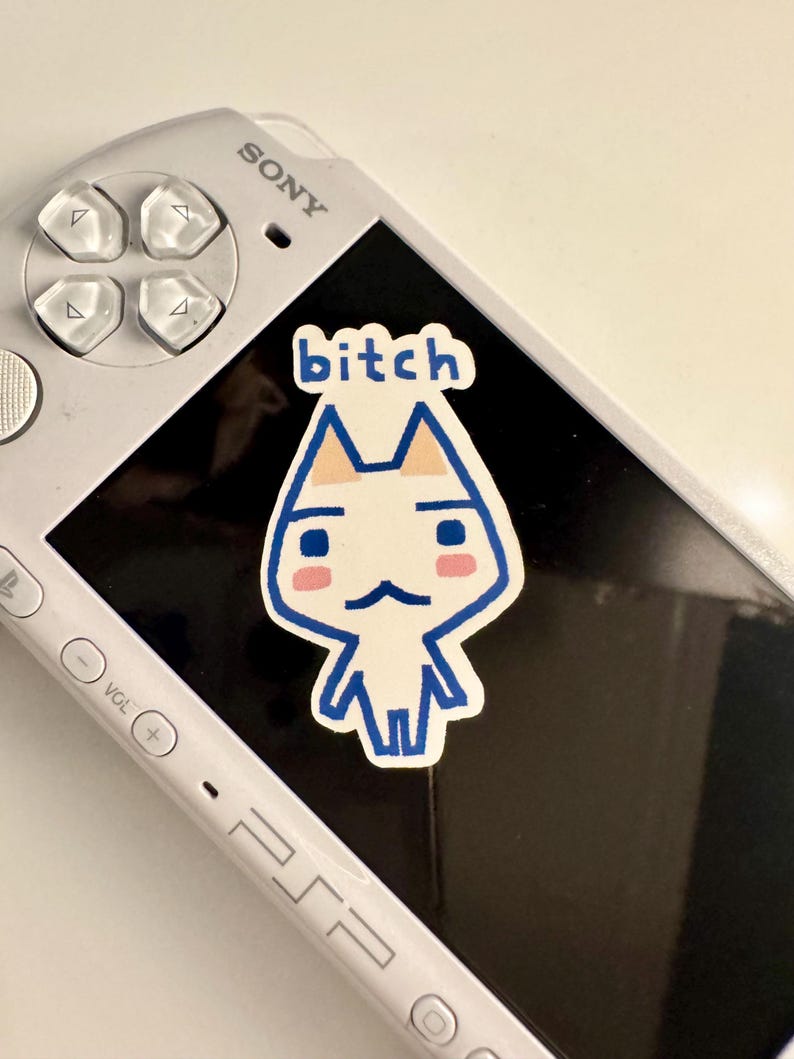 Toro Inoue Sticker, PlayStation Cat Mascot, Doko Demo Issyo Weatherproof Decal image 3