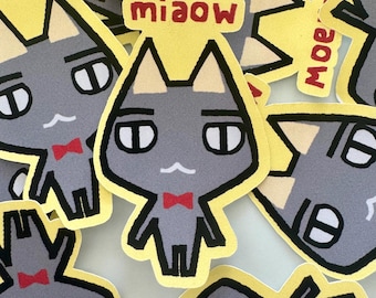 Kuro Neko Sticker, Toro Inoue, PlayStation Cat Mascot, Doko Demo Issyo Weatherproof Sticker