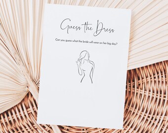 Bridal Shower Game / Guess The Dress / Printable Card