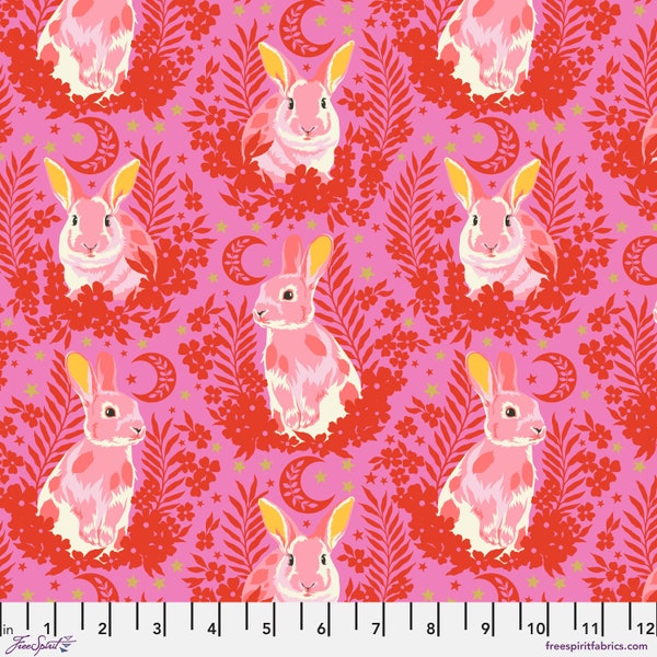 Hop to It Cotton Fabric by Tula Pink in blossom colorway