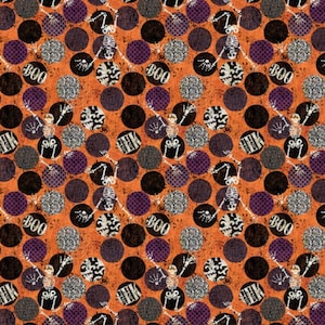 Skeleton Dot Halloween Cotton Fabric