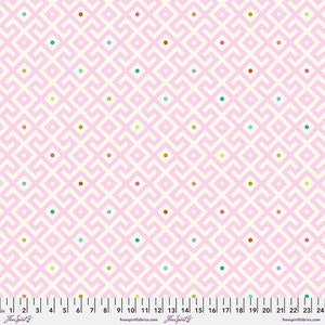Tula Pink Mama Geo 108" wide quilt backing in Dawn from Moon Garden Collection