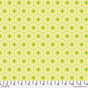 FINAL YARDAGE Daisy Chain Cotton Fabric by Tula Pink in clover colorway