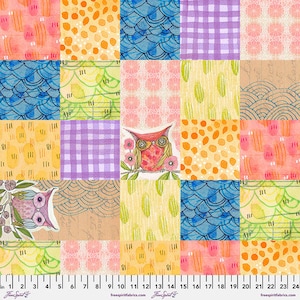 Owl Tiles Cotton Fabric by Cori Dantini