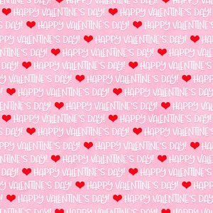 Gnomie Love Happy Valentines Words Pink designed by Shelly Comisky for Henry Glass & Co.