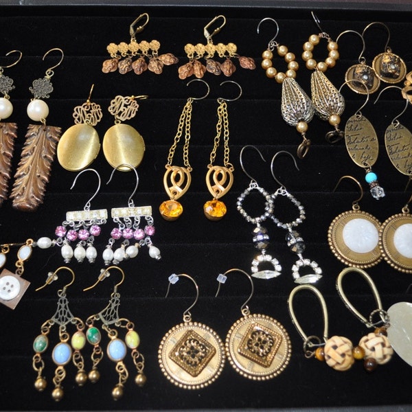 RESERVED FOR SHERRY  Repurposed handmade vintage earring destash wholesale jewelry lot